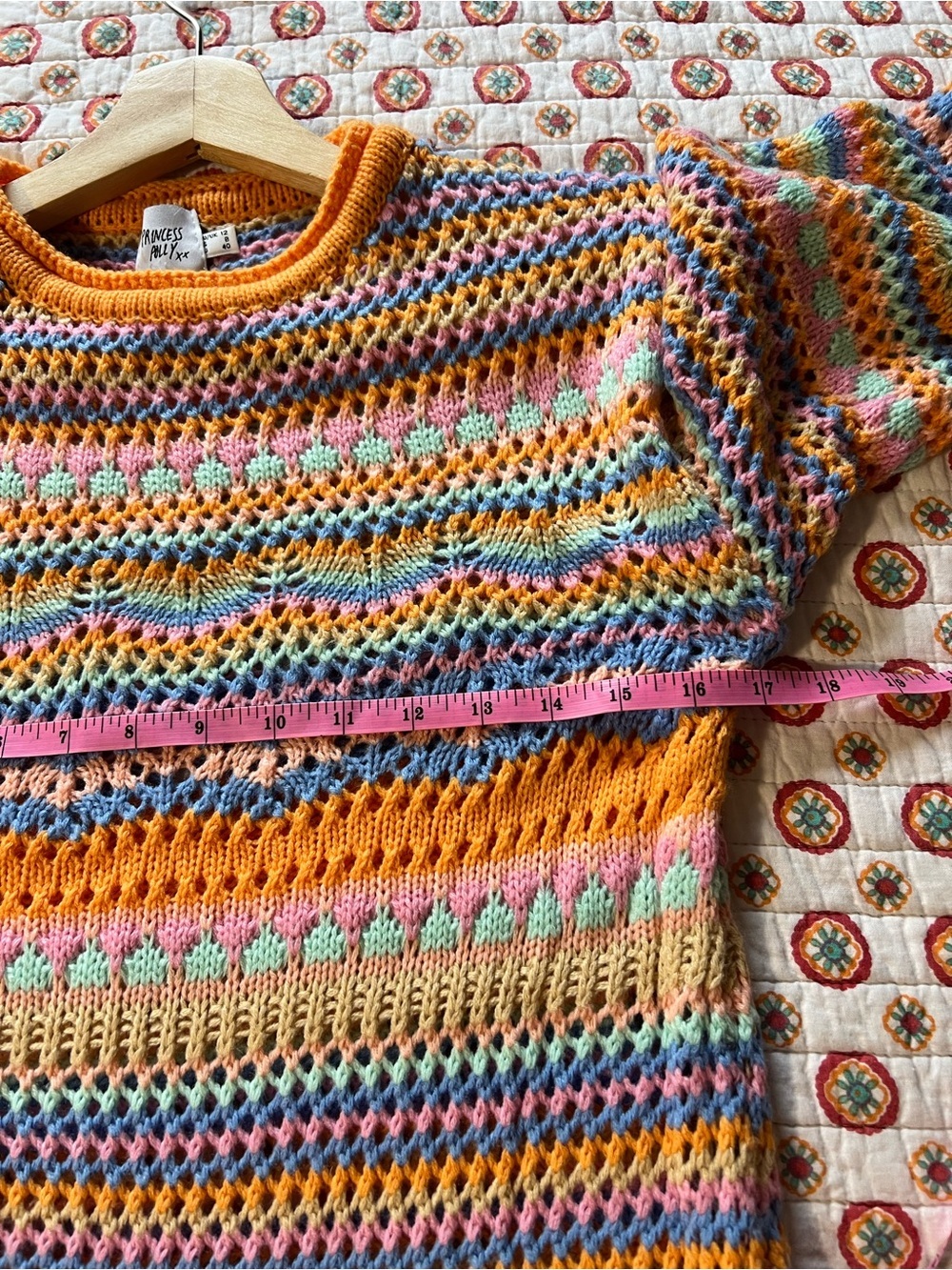 Princess Polly Retro Knit Crochet Midi Dress size 8 - Picture 6 of 7